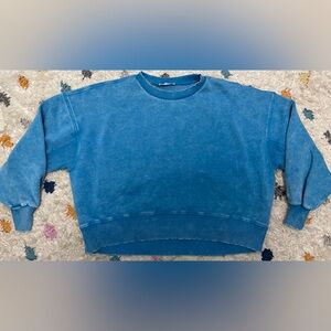 Blue Women's Crop Sweatshirt